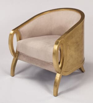 Beige and Gold Accent Chair