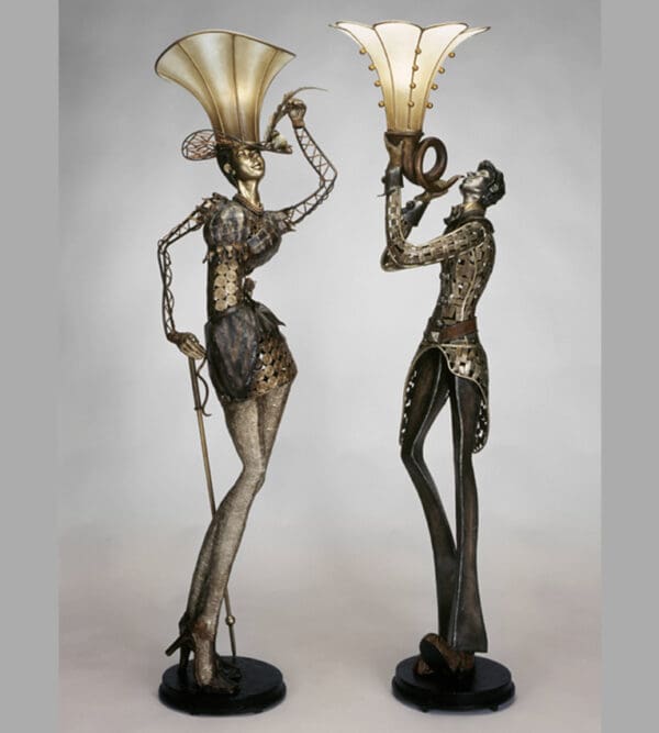 Man Woman Floor Lamp Sculpture