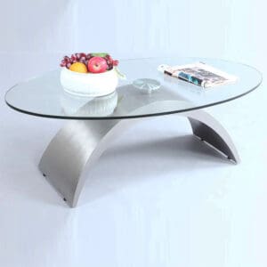 Oval Shape Glass Top Cocktail Table
