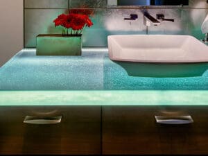 thermoformed glass bathroom countertops