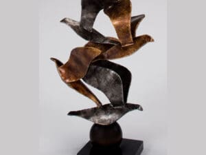Flock Metal Bird Sculpture