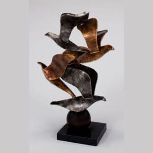 Flock Metal Bird Sculpture