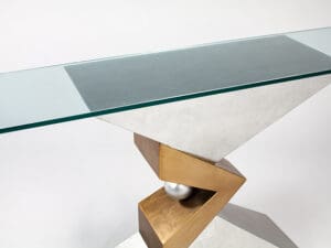 Copper Gold Console Table0
