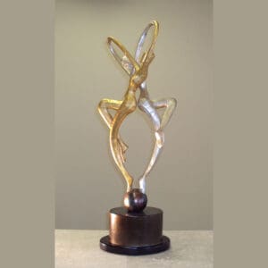 Modern Entwined Figures Sculpture