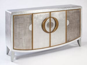 Worn Dark Silver Console Cabinet0