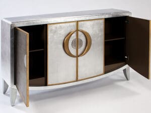 Worn Dark Silver Console Cabinet1