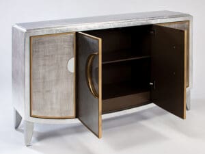 Worn Dark Silver Console Cabinet2