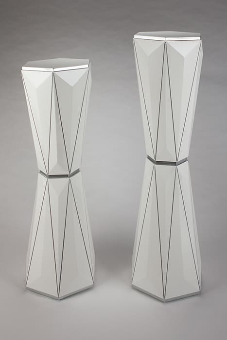 Artmax White Silver Pedestals