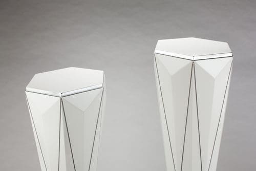 Artmax White Silver Pedestals