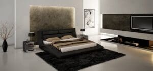 JM The Wave Black Bedroom Set