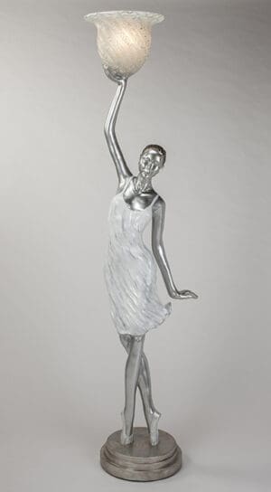 Silver White Woman Floor Lamp