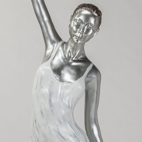 Silver White Woman Floor Lamp