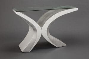 Artmax White Silver Console Table