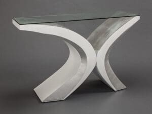 Artmax White Silver Console Table1