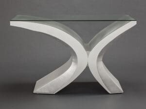 Artmax White Silver Console Table2
