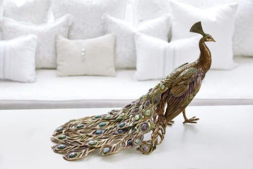 Jay Strongwater Theseus Peacock Figurine