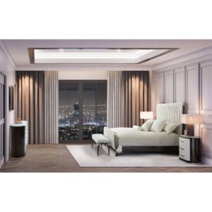 Paris Chic Tufted Sleigh Bed