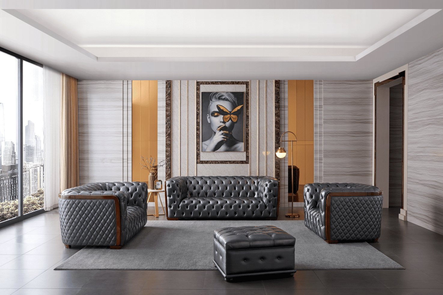 trembolt gray living room set