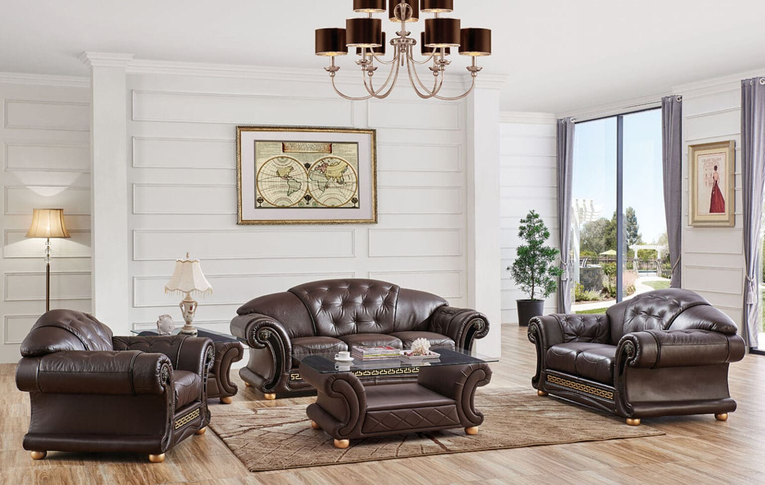 Luxurious Esf Apolo Brown Living Room Set Unique Furniture