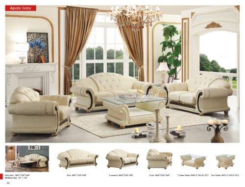 ESF Apolo Ivory Living Room Set