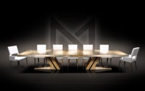 Metall Furniture Double Base Custom Dining Table