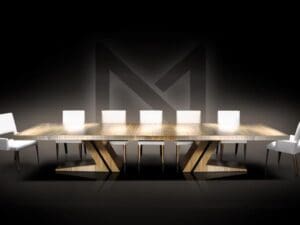 Metall Furniture Double Base Custom Dining Table