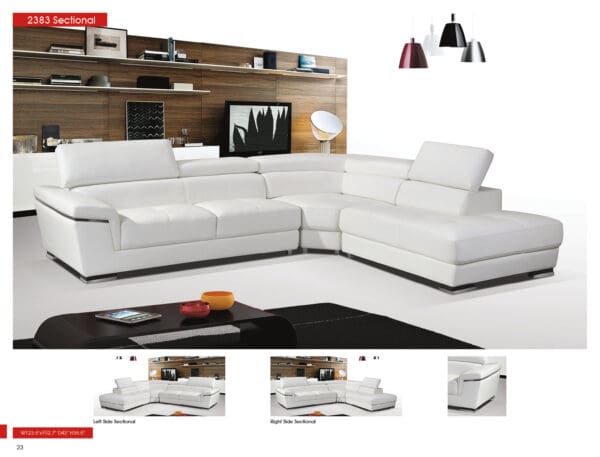 ESF 2383 White Sectional