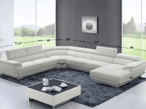 ESF 430 White Sectional0