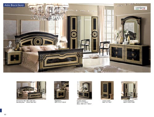 ESF Aida Black Bedroom Collection