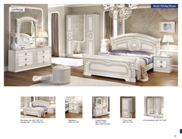 ESF Aida White Bedroom Collection