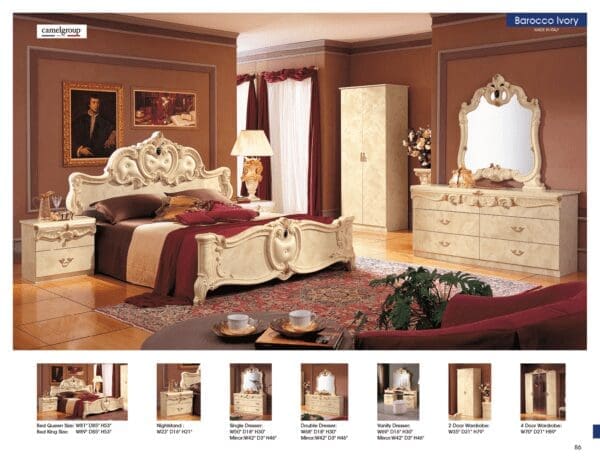 ESF Barocco Ivory Bedroom Collection