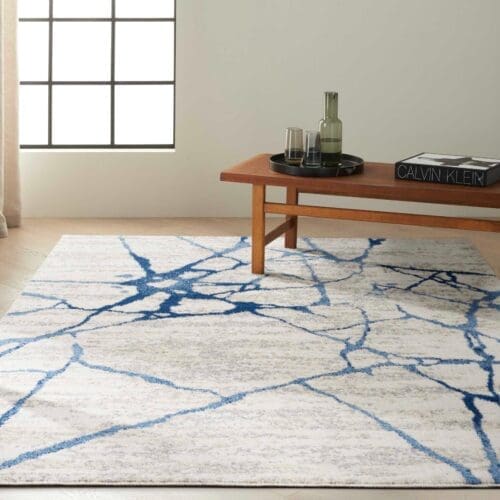 River Flow RFV05 Ivory Blue Rug