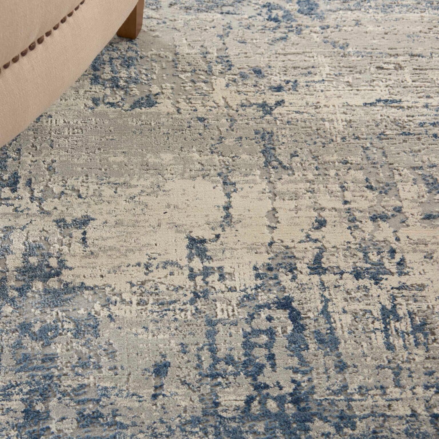 Rustic Textures RUS10 Ivory Blue Rug