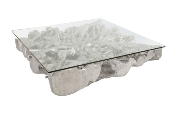 Square Root Silver Cast Coffee Table