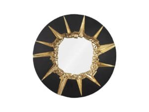 Circular Cracked Black Gold Mirror