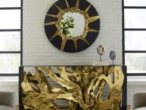 Circular Cracked Black Gold Mirror1