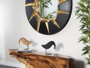 Circular Cracked Black Gold Mirror2