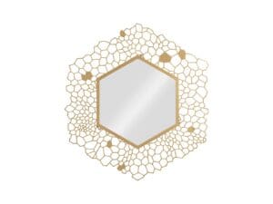 Honeycomb Hexagon Brass Mirror