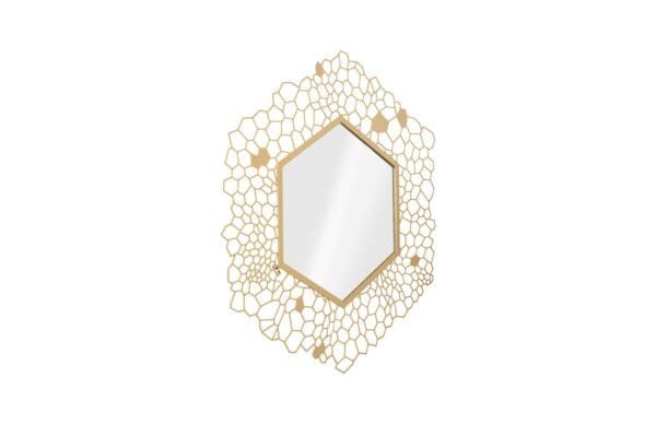 Honeycomb Hexagon Brass Mirror