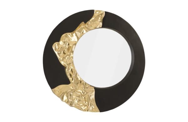 Mercury Round Black Gold Mirror