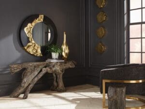 Mercury Round Black Gold Mirror1