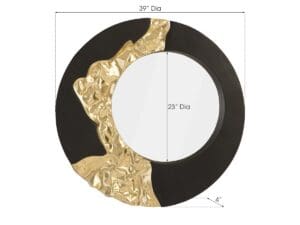 Mercury Round Black Gold Mirror3