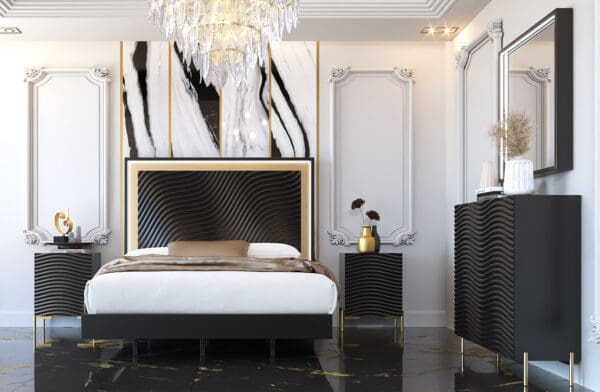 Wave Bedroom Dark Grey