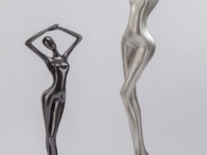 Artmax Floor Cheer Silver Sculpture3