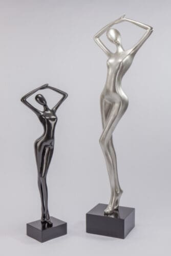 Artmax Floor Cheer Silver Sculpture