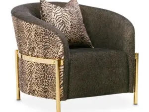 Michael Amini Lisbon Onyx Gold Chair