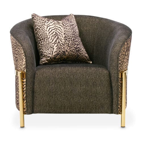 Michael Amini Lisbon Onyx Gold Chair