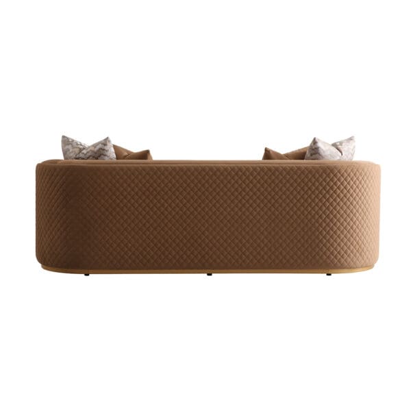 Michael Amini Ariana Sofa Caramel Gold