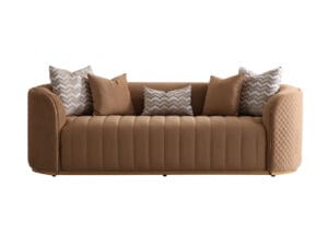 Michael Amini Ariana Sofa Caramel Gold2