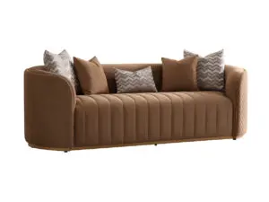 Michael Amini Ariana Sofa Caramel Gold